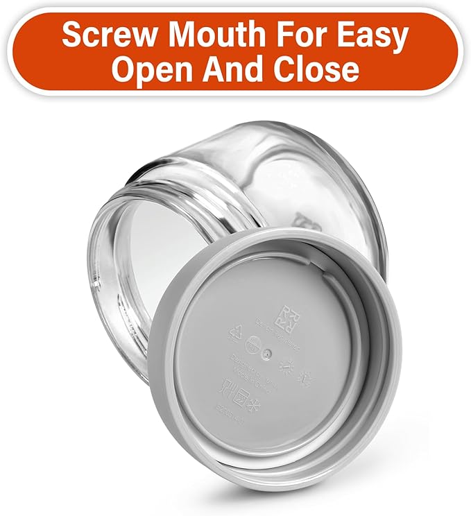 EONJOE 6-Pack 10oz Small Glass Jars with Lids Overnight Oats Meal Prep Salad Food Cereal Snacks Containers Pudding Yogurt Storage Airtight