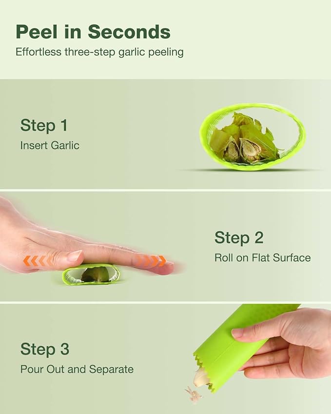 Vantic Garlic Press Rocker - Stainless Steel Garlic Crusher, Mincer and Chopper with Peeler & Scraper, Easy Kitchen Gadget for Effortless Smashing