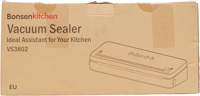 Bonsenkitchen Vacuum Sealer Machine, Multi-Functional Food Sealer with Built-in Cutter & Bag Storage, High-Speed Continuous Working with Globefish Technology, Includes Vacuum Bags & Roll Bag, Black