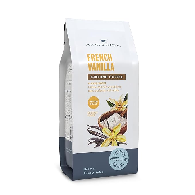 Paramount Roasters French Vanilla, Flavored Ground Coffee, 12 oz bag