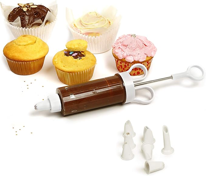 Norpro Cupcake Injector/Decorating Icing Set, 9-Piece Set, Stainless Steel, Multicolor