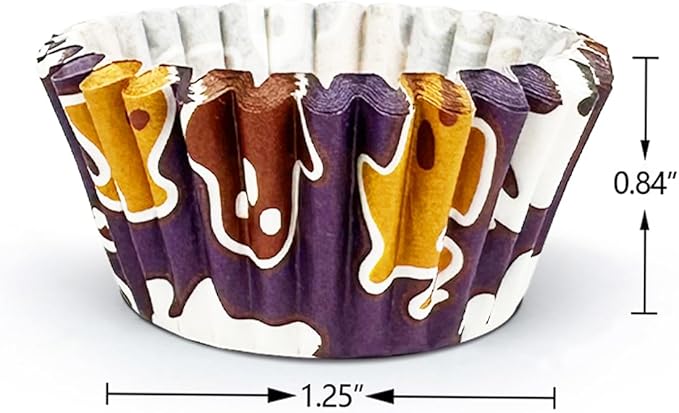 qiqee Halloween Cupcake Liners Mini Muffin Liners for Halloween 300-Count 6 Original Design No Smell, Food Grade Baking Cups Paper(Small Size)