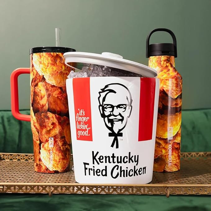 KFC x Corkcicle Sport Canteen - Insulated Stainless Steel Water Bottle - Compact & Travel-Friendly - Durable - Dishwasher Safe - BPA Free - Wide Mouth - Non-Slip Silicone Base - 20 oz - KFC Chicken
