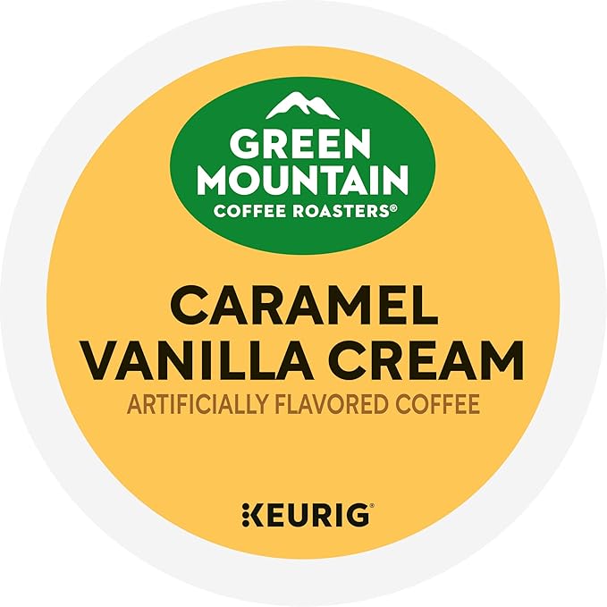 Green Mountain Coffee Roasters Caramel Vanilla Cream, Single-Serve Keurig K-Cup Pods, Flavored Light Roast Coffee Pods, 48 Count