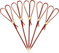500 Pieces Red Heart Shaped Bamboo Sticks Long Toothpicks for Appetizers Cocktail Picks for Drinks 4.7 Inch Bamboo Skewers for Appetizers Charcuterie Boards Accessories