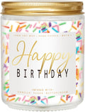 Happy Birthday Candle - Vanilla Cream Birthday Candle, Unique Birthday Gifts for Women - 7oz Scented Candle with Sprinkles, Birthday Gifts for Men/Best Friend