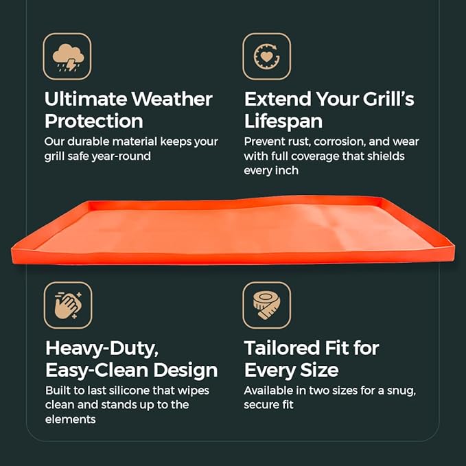 Silicone Grill Cover Mat | Heat-Resistant, Non-Stick, BPA-Free | Silicone Cover for Blackstone Griddle, Protects Grates, Easy to Clean, Fits Most Grills, Reusable BBQ Mat - 28 Inch