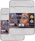KITCHENATICS Heavy Duty Small Oven Cooling Racks for Cooking, Baking, Roasting and Grilling, Oven Safe Stainless Steel Wire Racks, Cookie Cooling Racks fit Quarter Sheet Pan, 8.5" x 12" IN, Set of 2