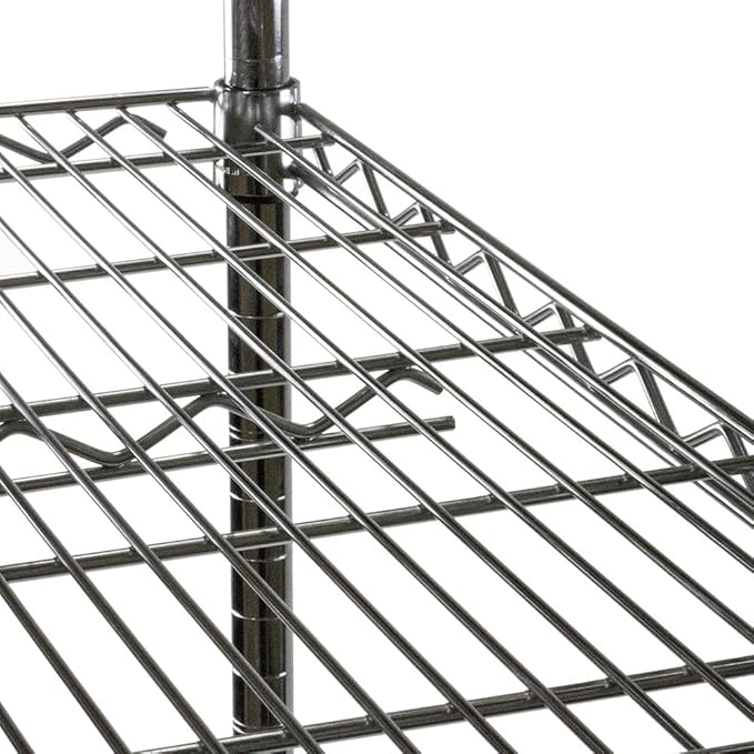 Shelving Inc. 14" d x 14" w Chrome Wire Shelving with 2 Tier Shelves, Weight Capacity 800lbs Per Shelf