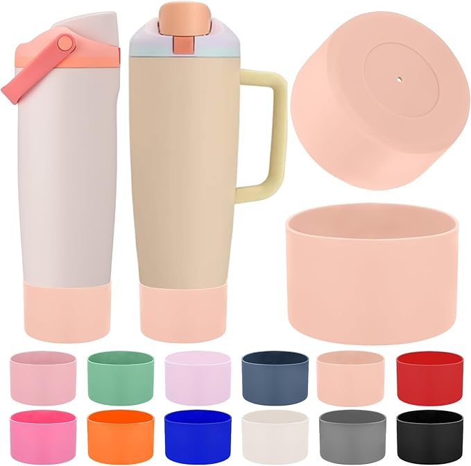 Mity rain 2PCS Protective Silicone Boots for Owala 30oz & 40oz FreeSip Sway Bottles & Tumblers - Accessories for owala, Enhances Stability & Prevents Scratches (Light Peach)