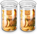 ZENS 37oz Glass Jars Set of 2, Clear Glass Kitchen Canisters with Airtight Lids, Wide Mouth Glass Storage Containers for Cereal, Coffee Beans, Loose Tea