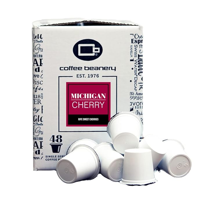Michigan Cherry Coffee Pods by Coffee Beanery | 192ct Bulk Medium Roast Arbica Coffee