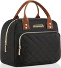 Buringer HOMESPON Lunch Bag for Woman Man Adults with Front Pocket Insulated Lunch Tote Lunch Box Container for Work Picnic or Travel（Golden Black）