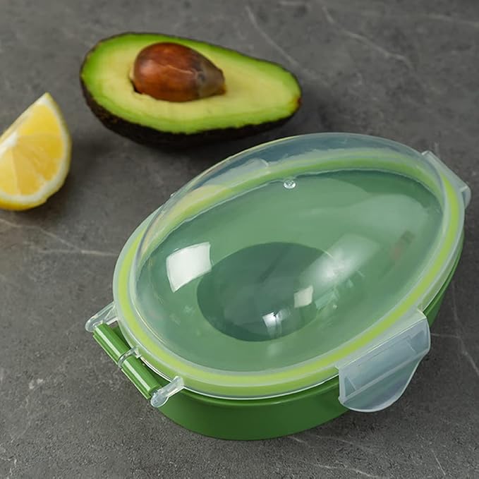 Modern/Minimalist Avocado Keeper, Green Plastic, 15.3x11x8cm/6.02x4.33x3.15, Take-Out