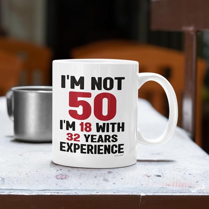 50th Birthday Mug, 1975 Vintage Coffee Cup for Women, Men, Her, Him, Best Fabulous Gift Idea for Wife, Husband, Mom, Dad, Sister, Friend Turning Fifty, Funny Gag Present, Happy 50 Year Old Celebration