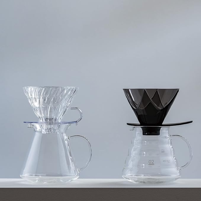 Hario V60 "Mugen" Plastic Coffee Dripper, Size 02, Clear Black