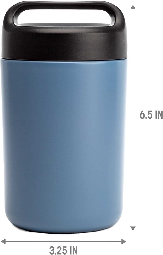 Goodful Stainless Steel Food Jar, Double Wall Vacuum Sealed Insulated Food Storage Container with Carry Handle Lid, 16-Ounce, Deep Blue