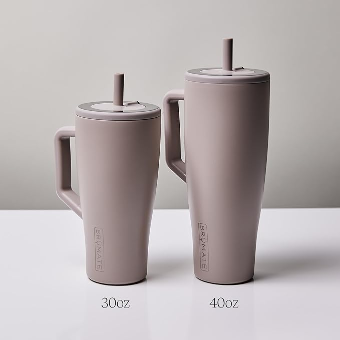 BrüMate Era 40 oz Tumbler with Handle and Straw | 100% Leakproof Insulated Water Bottle Tumbler with Lid and Flexible SoftSip Straw | Made of Stainless Steel | Cup Holder Friendly | 40oz (Blue Agave)