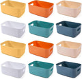 OWill 12 PCS Plastic Storage Bins and Baskets for Efficient Home Classroom Organization Small Containers in Multicolour for Kitchen, Cupboard box, and Bathroom Organizer on Shelves and Tubs