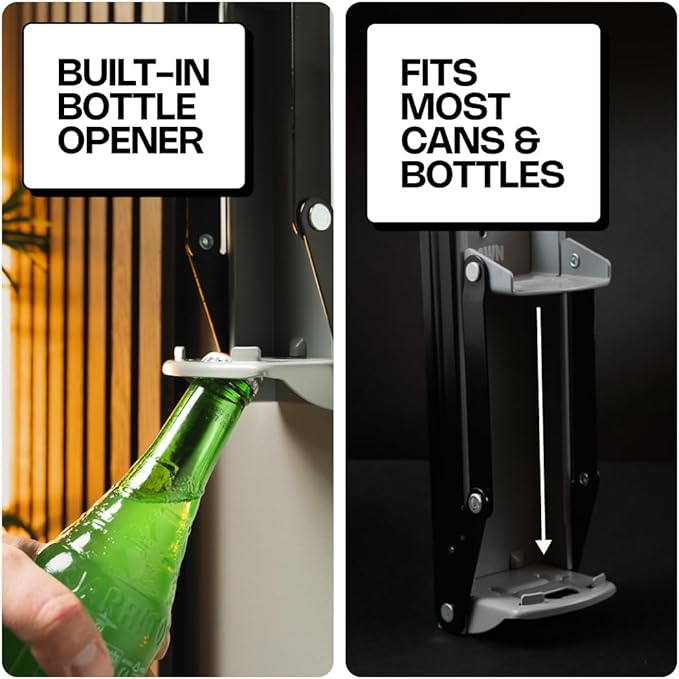 Can Crushers - Wall Mounted Aluminum Can Smasher - Ideal for Garbage Can and Recycling Bin - Outdoor Bar Accessories Must-Have - Home Improvement Essential - Efficient Can Crusher by Strawn (Gray)