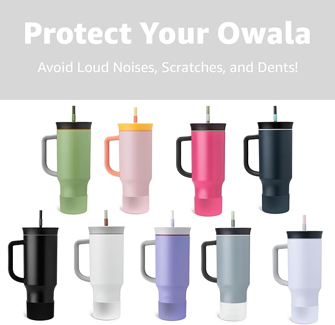 Jmoe USA Silicone Sleeve for Owala 40oz Tumbler | Fits Handle Tumbler Only | Anti-Slip Boot | Protects Against Dents & Scratches | Protector for Bottom of Cup | Made of Durable BPA Free Silicone