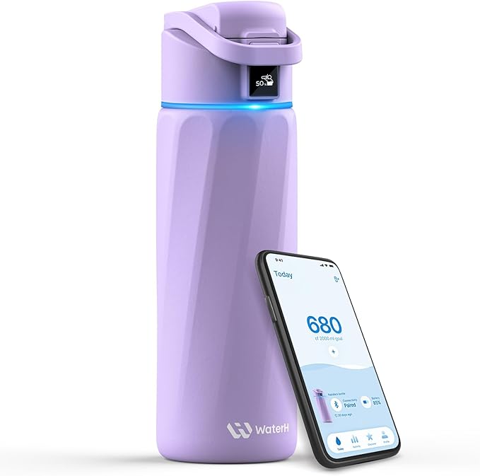 Boost Smart Water Bottle that Reminds You to Drink, 24oz BPA-Free Stainless Steel Vacuum Insulated Bottle, Wide Mouth Water Tracker Bottle with APP, Ideal Gift for Christmas, Thanksgiving Day