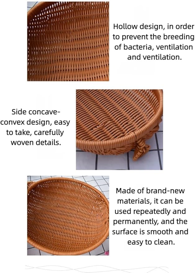 hand-woven round rattan basket storage basket storage box ornaments decorative basket multifunctional picnic food bread basket fruit gift basket key basket. (squirrel)