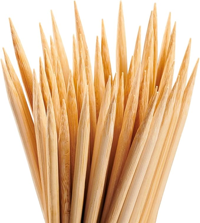GUSTO [8 Inch - 100 Count] Bamboo Skewers for Shish Kabob, Grilling, Fruits, Appetizers, and Cocktails (Formerly Comfy Package)