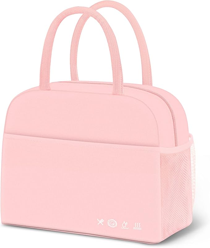 DALINDA Lunch Bag Lunch Box for Women Men Reusable Insulated Lunch Bags for Adults,Leakproof Cute Cooler Lunch Tote Bag,Large Capacity for Work Travel Picnic, PINK
