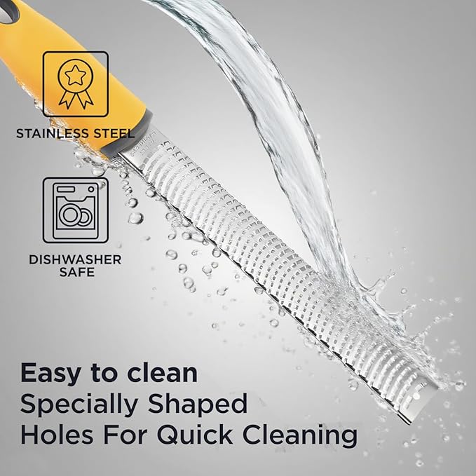 Professional Citrus Zester and Cheese Grater, Stainless Steel Handheld Kitchen Tool with Protective Cover for Lemon, Parmesan, Ginger, Garlic, Nutmeg, Chocolate, Vegetables, Dishwasher Safe