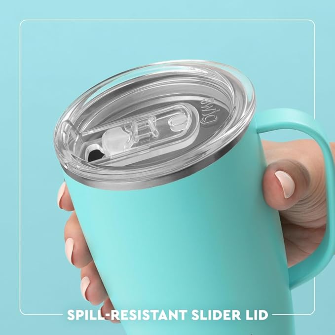 Swig Life 18oz Travel Mug, Insulated Tumbler with Handle and Lid, Cup Holder Friendly, Dishwasher Safe, Stainless Steel, Travel Coffee Cup (Honey Meadow)