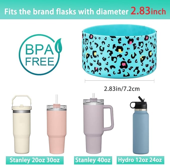 WK IEASON 2 Pcs Tumbler Bottom Protector Boot for Stanley Quencher Adventure 40oz & Stanley IceFlow 20oz 30oz, Stealth Landing-2.83inch Bottom Diameter