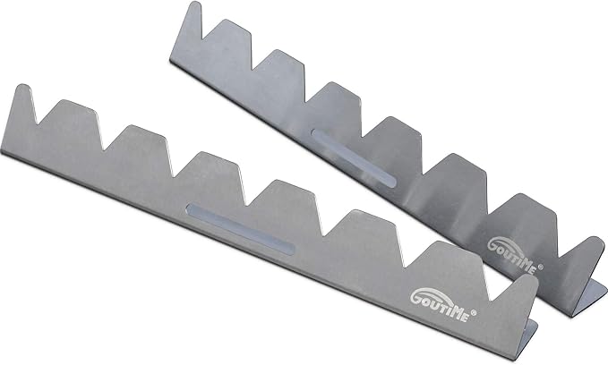 Goutime Stainless Steel Shish Kabob Skewer Rack with Storage Bag, Universal Barbecue BBQ Skewers Holder for Grill