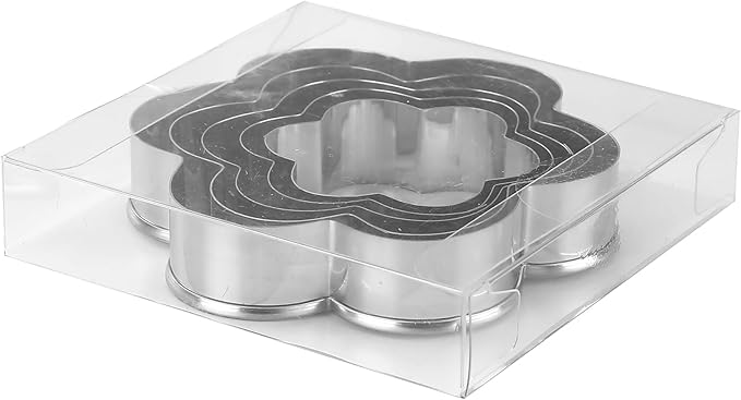 Flower Cookie Cutters Set,Stainless Steel Sandwiches Cutters Biscuit Molds for Kids,5pcs Sturdy Cutters for Cookies,Sandwiches,Small to Large Size of 2.05",2.36",2.73‘’,3.15",3.74".