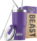 Beast 20 oz Tumbler Stainless Steel Vacuum Insulated Coffee Ice Cup Double Wall Travel Flask (Purple)