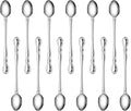 New Star Foodservice 58765 Stainless Steel Rose Pattern Iced Teaspoon 7.7-Inch Set of 12