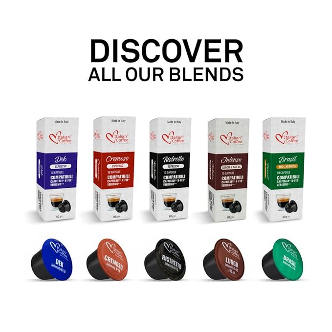 ITALIAN COFFEE FOR ESPRESSO LOVERS Italian Coffee Decaffeinated Espresso capsules compatible with Starbucks Verismo, CBTL, Caffitaly, K-fee systems "DEK" (80 pods "DEK" DECAF blend)