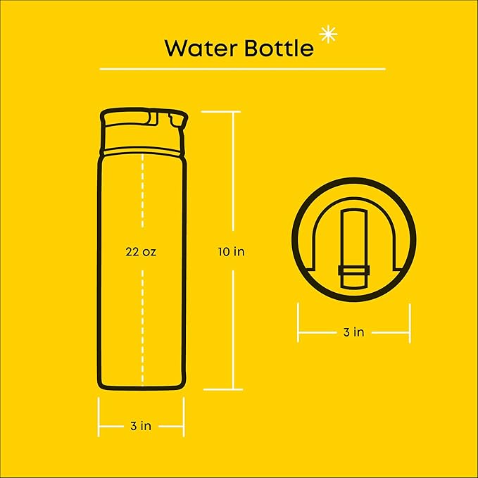 JoyJolt Stainless Steel Star Wars Water Bottle 22 oz with Straw Lid, BPA-Free Sports and Travel Vacuum Insulated Water Bottle, Destination Collection Hoth Bottle, Star Wars Gifts