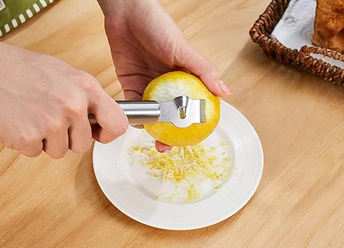 2Pcs Stainless Steel Lemon Zester Grater with Hole Citrus Orange Peeling Tool Fruit Peelers Mandolines and Slicers Graters, Peelers and Slicers