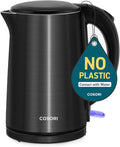 COSORI Electric Kettle, Cool-Touch Double Wall Stainless Steel Insulated, Automatic Shut Off & Boil-Dry Protection, Durable Tea Kettle Boiler & Heater, 1.5L/1500W, Black