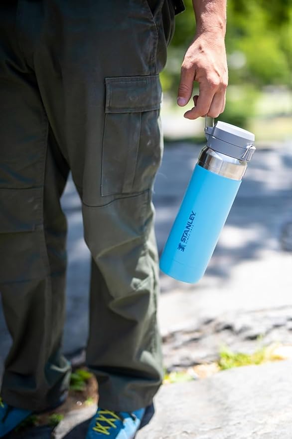 Stanley Quick Flip GO Water Bottle 24 oz | Push Button Lid | Leakproof and Packable for Travel and Sports | Insulated Stainless Steel | BPA-Free | Alpine