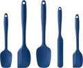 Silicone Spatula Set, 5 Piece Food Grade Rubber Spatulas for Baking, Cooking, and Mixing High Heat Resistant Non Stick Dishwasher Safe BPA-Free (Navy Blue)