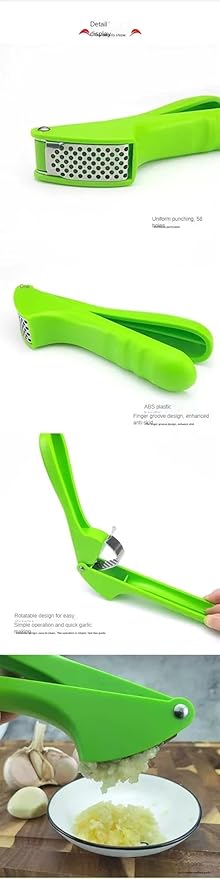Garlic Press Dicer Wheel, Plastic Garlic Masher, Simple Household Manual Kitchen Tool with Garlic Press Box (rotundity)