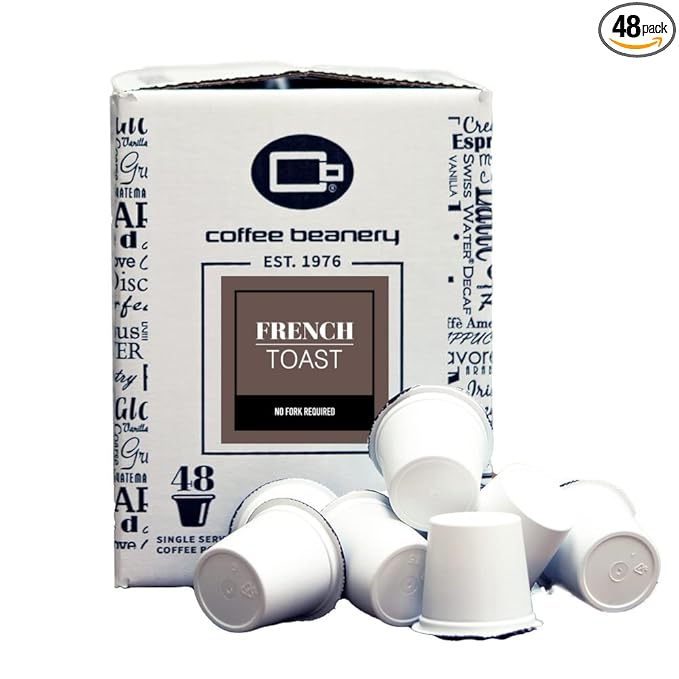 French Toast Coffee Pods by Coffee Beanery | 48ct Bulk Medium Roast Arbica Coffee