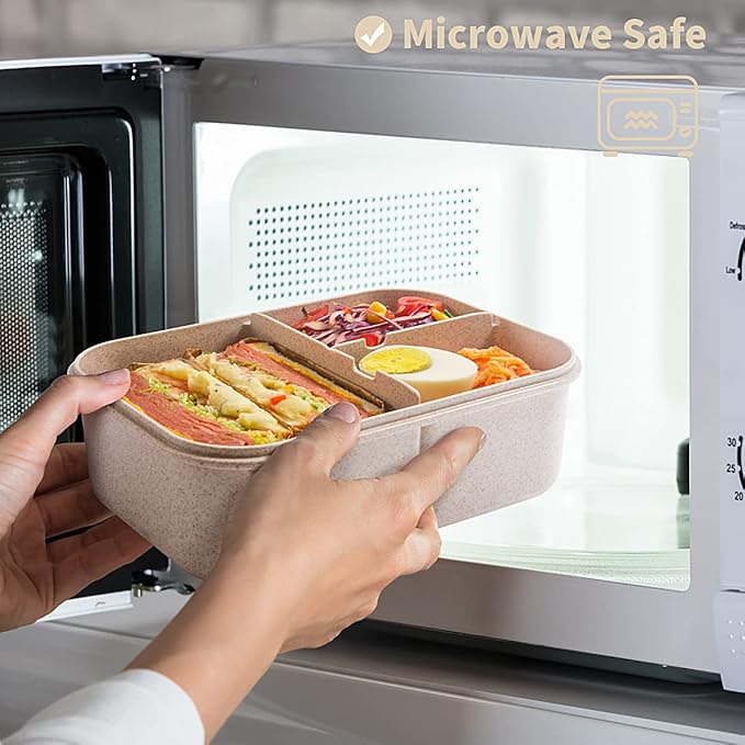 MISS BIG® Bento Box,Bento Box Adult,Lunch Box,Leak Proof Lunch Containers,No BPAs and No Chemical Dyes Bento Lunch Box,Dishwasher and Microwave Safe Lunch Containers for Adults(1900ml White)