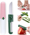 2 in 1 stainless steel Paring knife Peeler; fruit peeler; apple peeler; pear peeler, vegetable peeler, Kitchen Peeler (2, Pink White)
