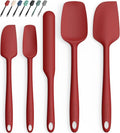 Coukre Silicone Spatula Set of 5,High Temperature Resistant, Food Grade Silicone, Dishwasher Safe, for Baking, Cooking (Pure Red)