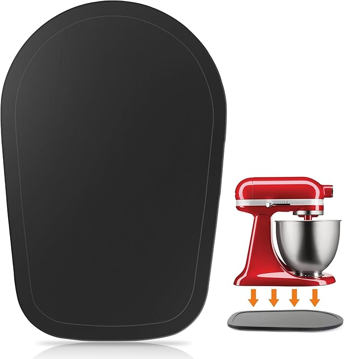 Bamboo Mixer Slider Mat for Kitchen Aid Artisan Mini 3.5 Quart Tilt-Head Stand Mixer,Black