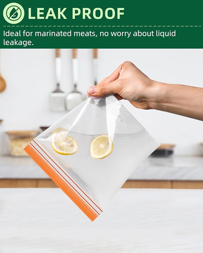 Lerine 12 Pack Reusable Gallon Freezer Bags Dishwasher Microwave Safe, Stand Up Reusable Freezer Bags 1 Gallon BPA Free, Leakproof Food Storage Bags for Meal Prep, Kitchen Organization
