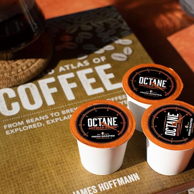 Fresh Roasted Coffee, Octane Italian Dark Roast, Artisan Blend, 72 Pods for K Cup Brewers